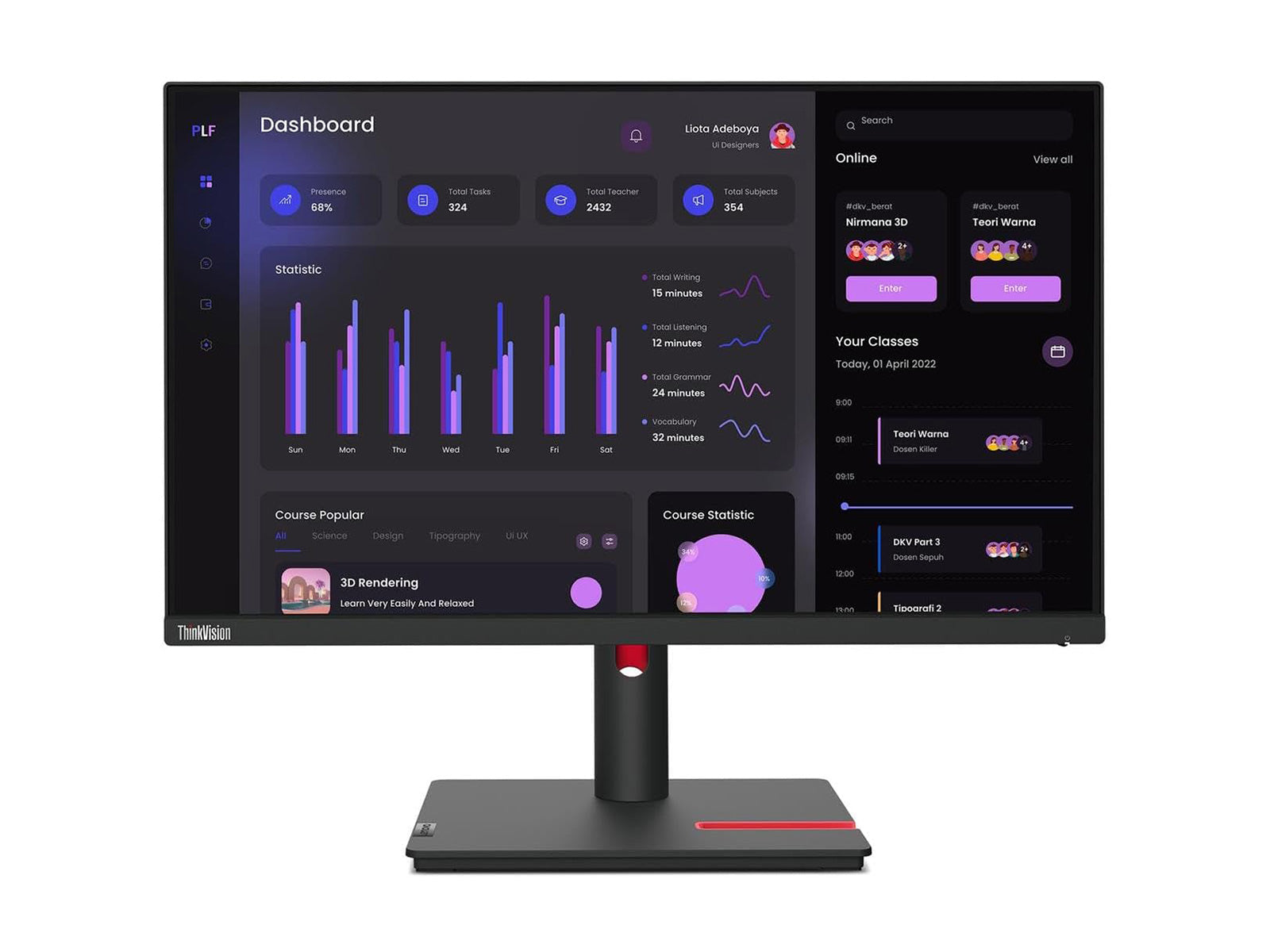 Lenovo ThinkVision T24i-30 24" Full HD 1920 x 1080 Color LED Display Monitor (63CFMAR1US) Monitors.com 