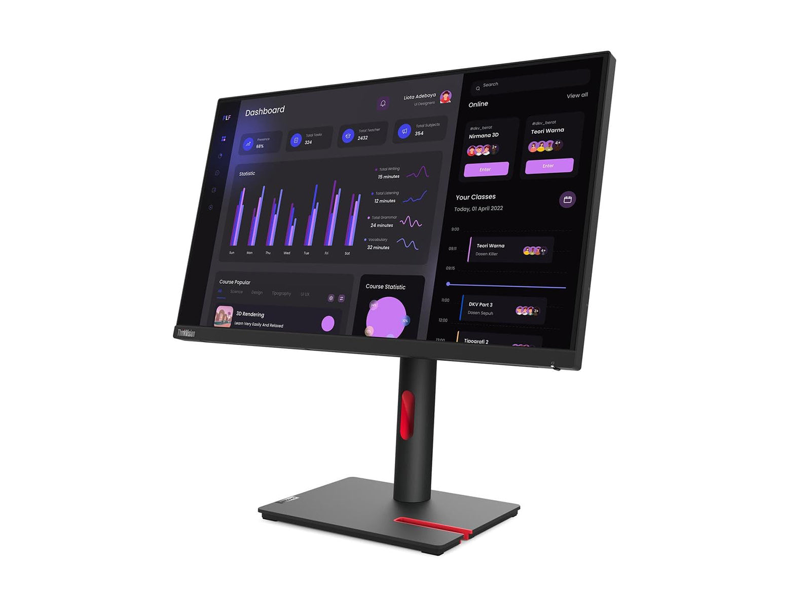 Lenovo ThinkVision T24i-30 24" Full HD 1920 x 1080 Color LED Display Monitor (63CFMAR1US) Monitors.com 