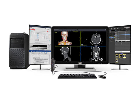 Complete PACS General Radiology Station | Barco 6MP Color LED Display | HP Z4 G5 Workstation | Dictation Mic | Worklist Monitor (6430Z4G5)