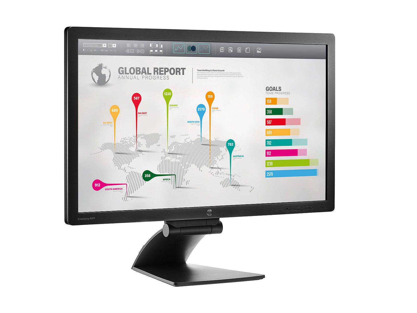 HP EliteDisplay e271i 27" FHD 1920 x 1080 LED Display Monitor (D7Z72A8#ABA) Monitors.com 