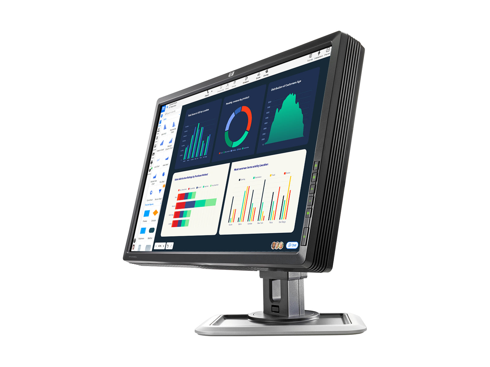 HP DreamColor LP2480zx 24" WUXGA 1920 x 1200 LED Display Monitor (GV546A4#ABA) Monitors.com 