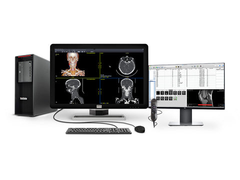 Complete PACS General Radiology Reading Station | Barco 6MP MDCC-6430 | Lenovo Workstation | Nuance Mic | 24