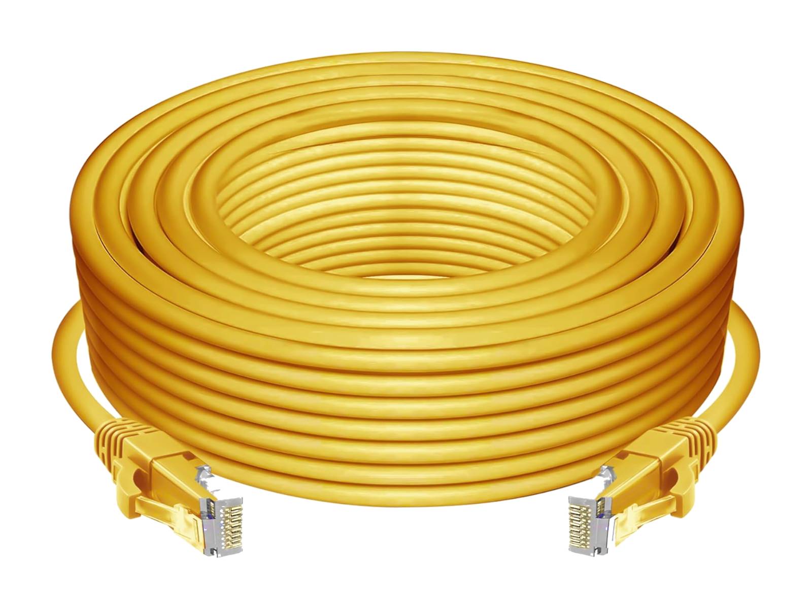 Monitors.com كابل ذكر RJ45 بدون عقبات من Cat5E 10 أقدام (أصفر) (15204)