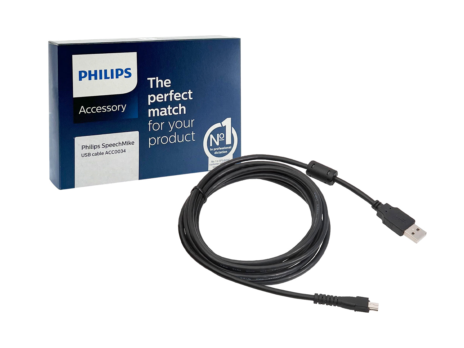 Philips OEM Replacement USB Cable for Speechmike Microphones - 8ft | 2.4m (ACC0034)