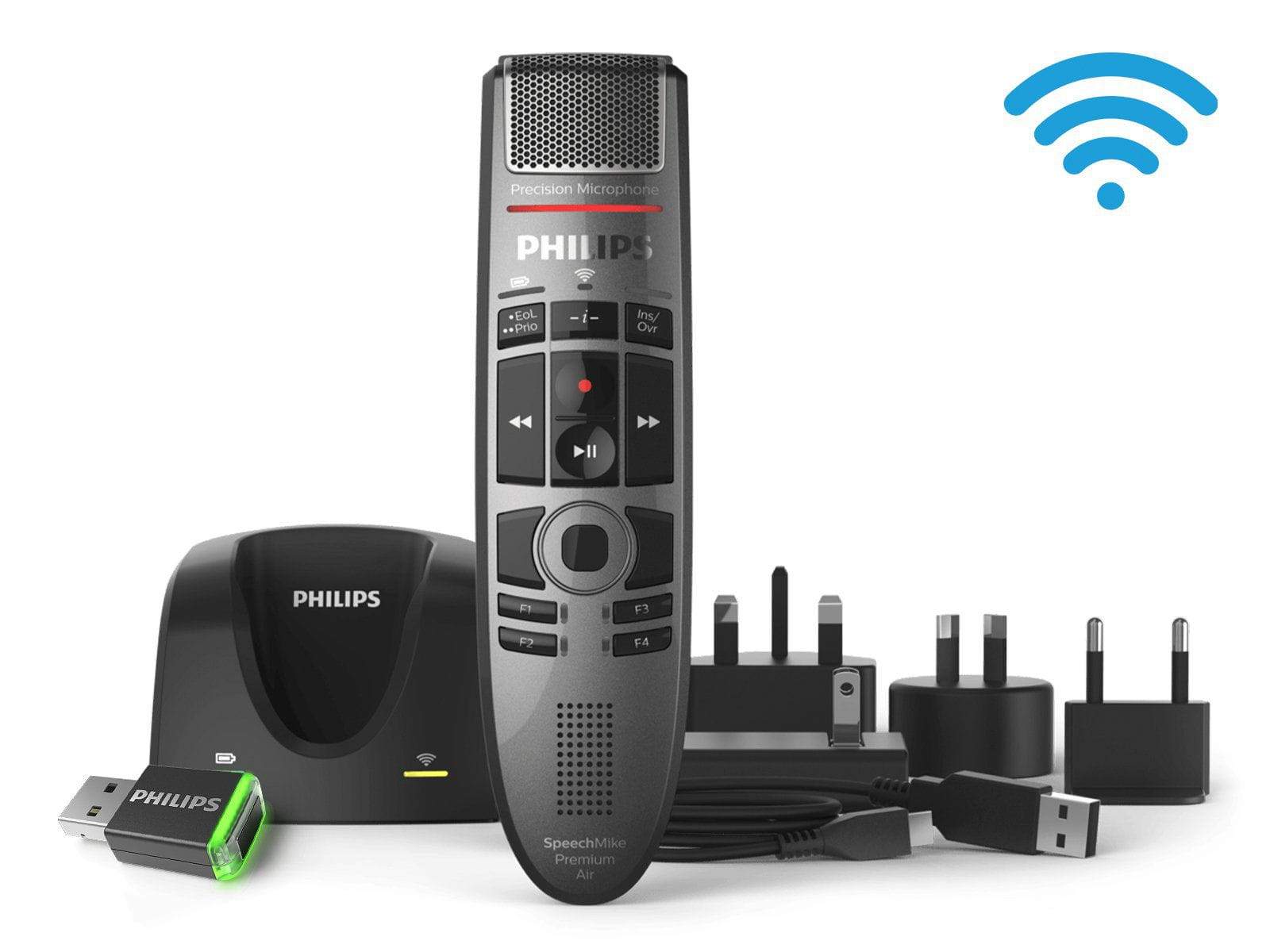 Philips SpeechMike Premium Air Wireless Push Button Dictation Microphone (SMP4000)